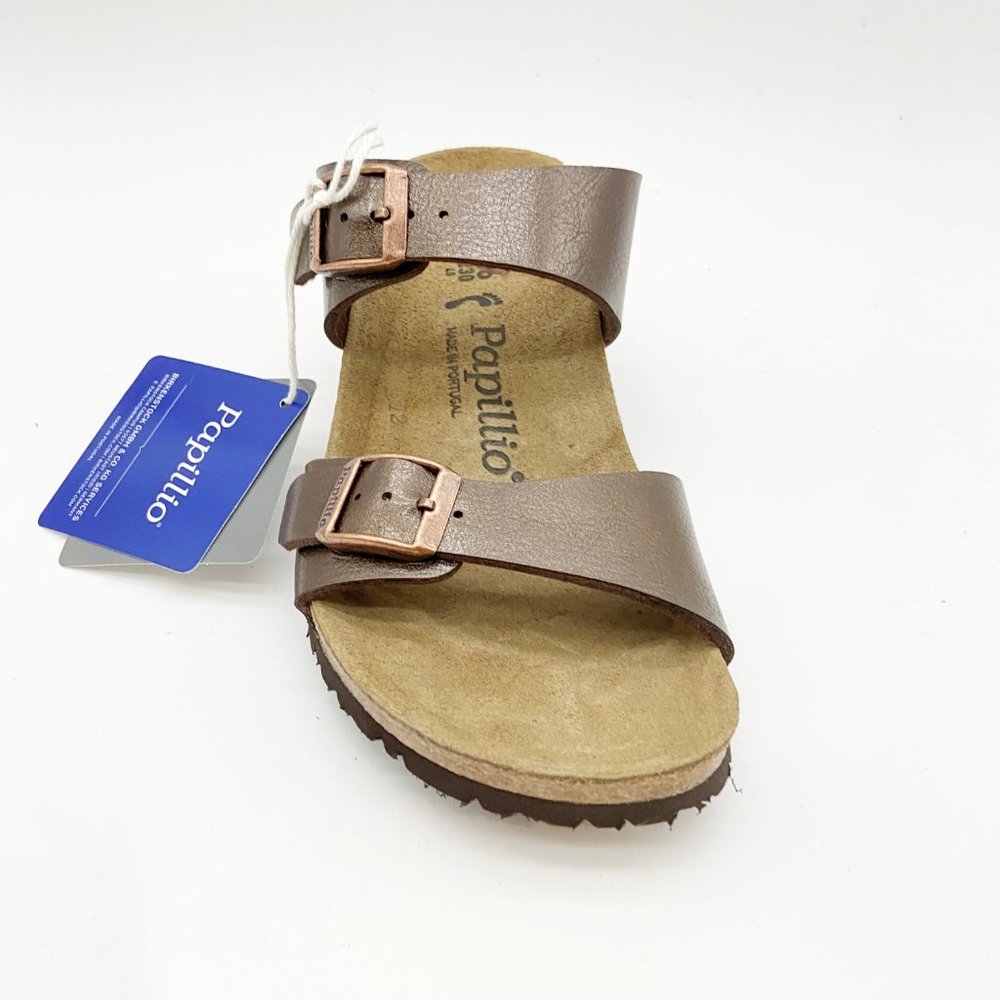 Papillio Birkenstock Graceful Toffee Leather Dorothy Wedge Sandals Narrow Fit - Picture 4 of 7